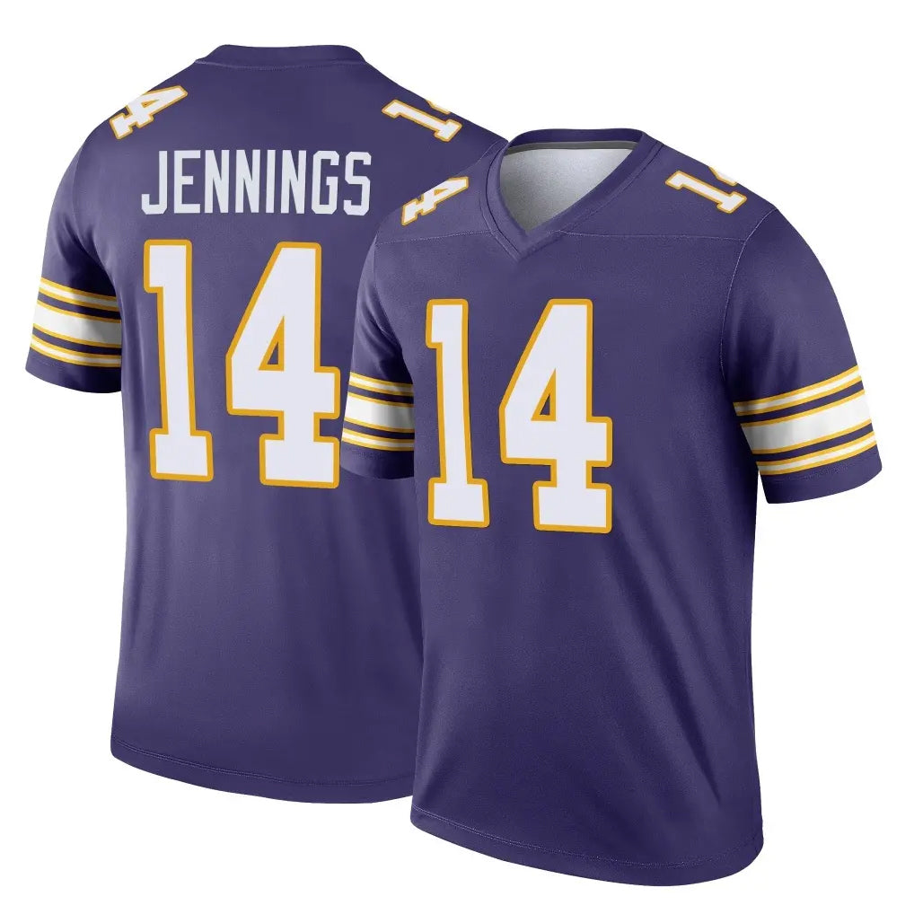 Blackjersey M.Vikings #14 Jauan Jennings Player Purple Limited Classic Home Game Stitched Jerseys