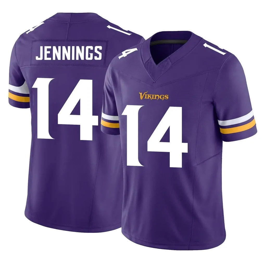 Blackjersey M.Vikings #14 Jauan Jennings Player Purple Limited Vapor F.U.S.E. Home Game Stitched Jerseys