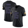Blackjersey M.Vikings #15 Dallas Turner Player Black Impact LImited Home Game Stitched Jerseys