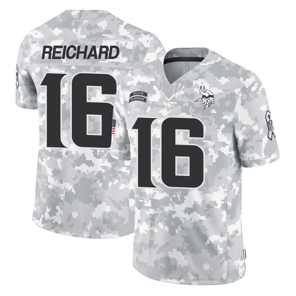 Blackjersey M.Vikings #16 Will Reichard Player Arctic Camo Salute To Service Limited Game Stitched Jerseys