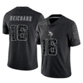Blackjersey M.Vikings #16 Will Reichard Player Black Reflective LImited Home Game Stitched Jerseys