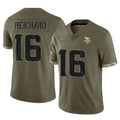 Blackjersey M.Vikings #16 Will Reichard Player Olive Salute To Service Limited Stitched Jerseys