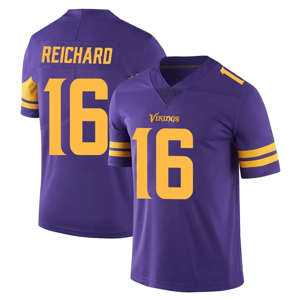 Blackjersey M.Vikings #16 Will Reichard Player Purple Limited Color Rush Home Game Stitched Jerseys