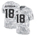 Blackjersey M.Vikings #18 Justin Jefferson Player Arctic Camo Salute To Service Limited Game Stitched Jerseys
