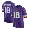 Blackjersey M.Vikings #18 Justin Jefferson Player Purple Home Game Stitched Jerseys