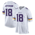 Blackjersey M.Vikings #18 Justin Jefferson Player White Home Game Stitched Jerseys