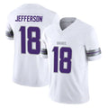 Blackjersey M.Vikings #18 Justin Jefferson Player White Limited Alternate Vapor F.U.S.E. Home Game Stitched Jerseys