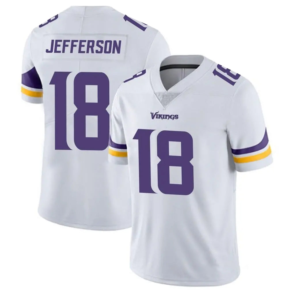 Blackjersey M.Vikings #18 Justin Jefferson Player White Limited Vapor Untouchable Home Game Stitched Jerseys