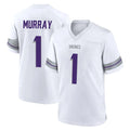 Blackjersey M.Vikings #1 Kyler Murray Player White Alternate Home Game Stitched Jerseys