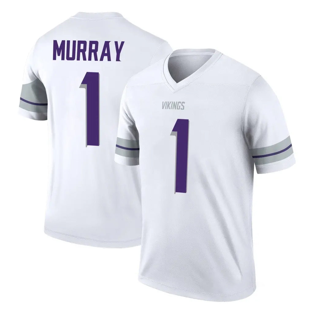 Blackjersey M.Vikings #1 Kyler Murray Player White Alternate Legend Home Game Stitched Jerseys