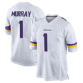 Blackjersey M.Vikings #1 Kyler Murray Player White Home Game Stitched Jerseys