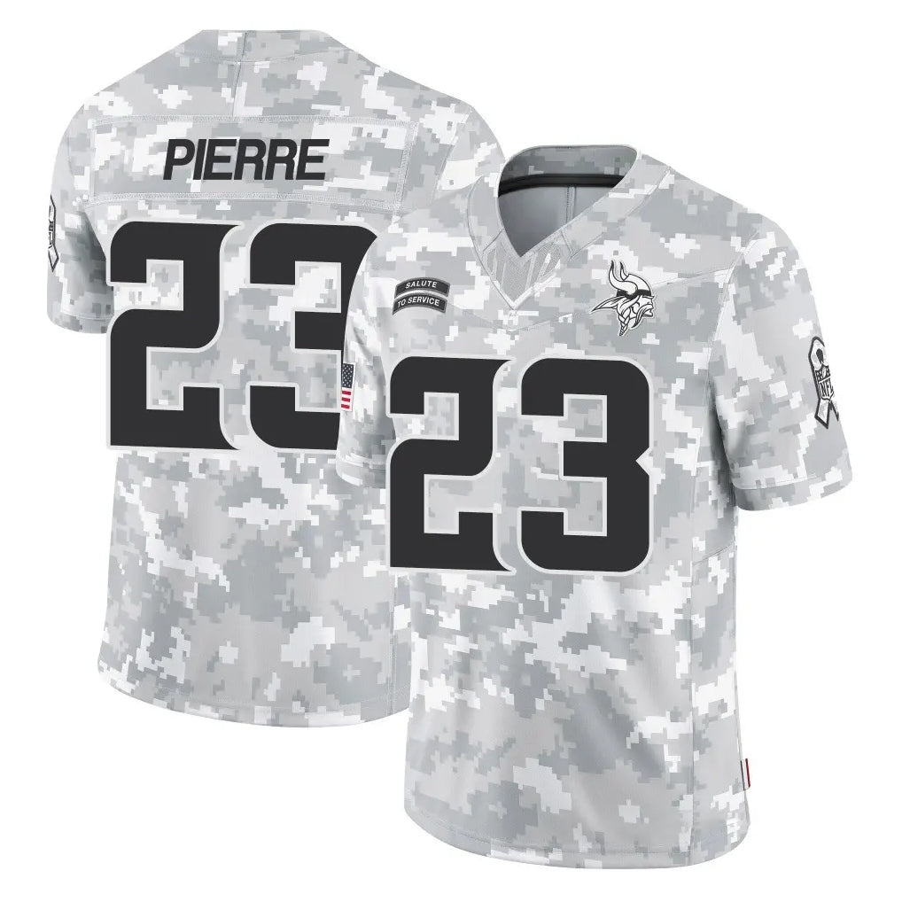 Blackjersey M.Vikings #23 James Pierre Player Arctic Camo Salute To Service Limited Game Stitched Jerseys