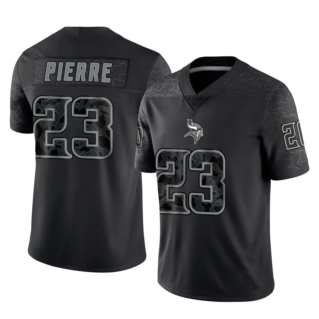 Blackjersey M.Vikings #23 James Pierre Player Black Reflective LImited Home Game Stitched Jerseys