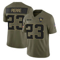 Blackjersey M.Vikings #23 James Pierre Player Olive 2025 Salute To Service Limited Game Stitched Jerseys