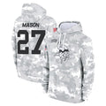Blackjersey M.Vikings #27 Jordan Mason Player Arctic Camo Salute to Service Pullover Hoodies Limited Game Stitched Jerseys