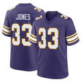 Blackjersey M.Vikings #33 Aaron Jones Sr. Player Purple Classic Home Game Stitched Jerseys