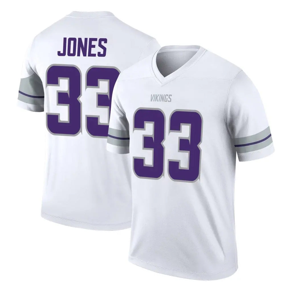 Blackjersey M.Vikings #33 Aaron Jones Sr. Player White Alternate Legend Home Game Stitched Jerseys
