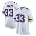 Blackjersey M.Vikings #33 Aaron Jones Sr. Player White Home Game Stitched Jerseys