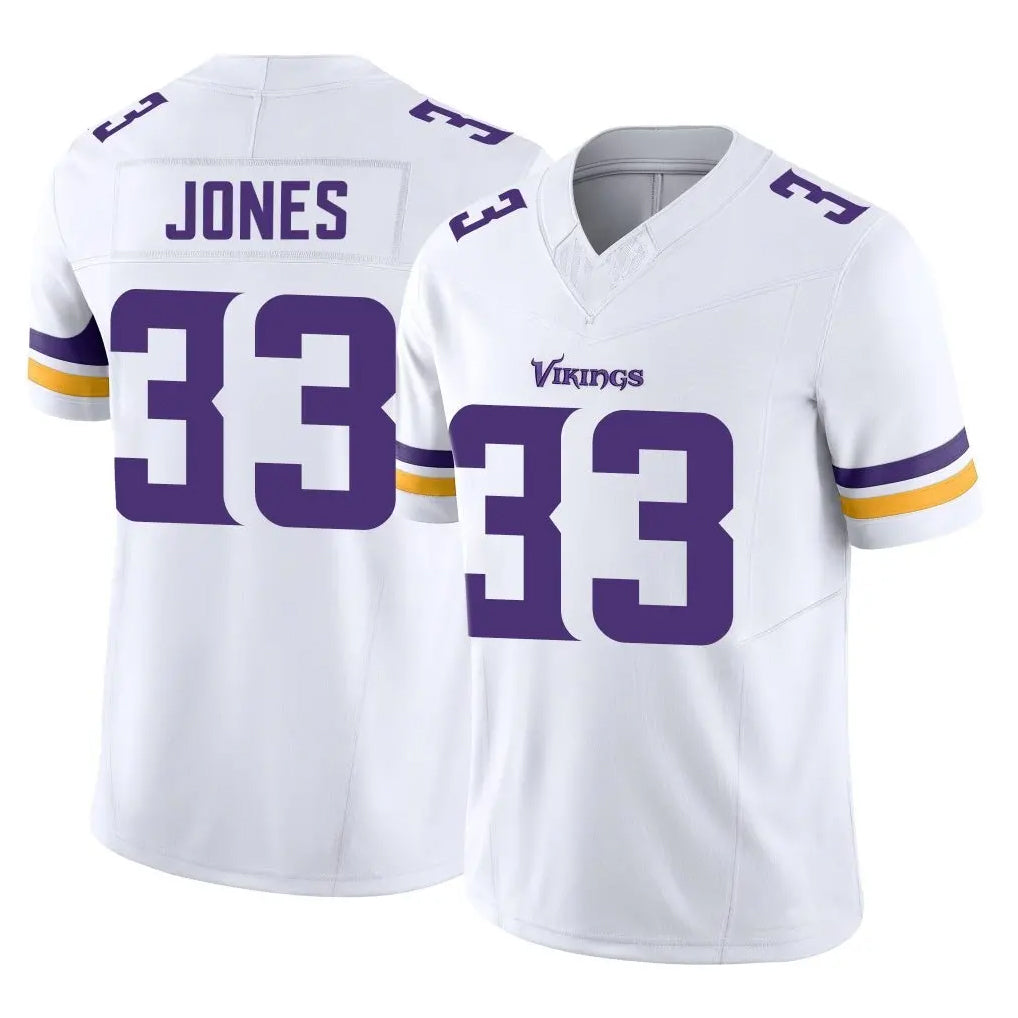 Blackjersey M.Vikings #33 Aaron Jones Sr. Player White Limited Vapor F.U.S.E. Home Game Stitched Jerseys