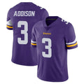 Blackjersey M.Vikings #3 Jordan Addison Player Purple Limited Vapor Untouchable Home Game Stitched Jerseys