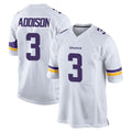 Blackjersey M.Vikings #3 Jordan Addison Player White Home Game Stitched Jerseys