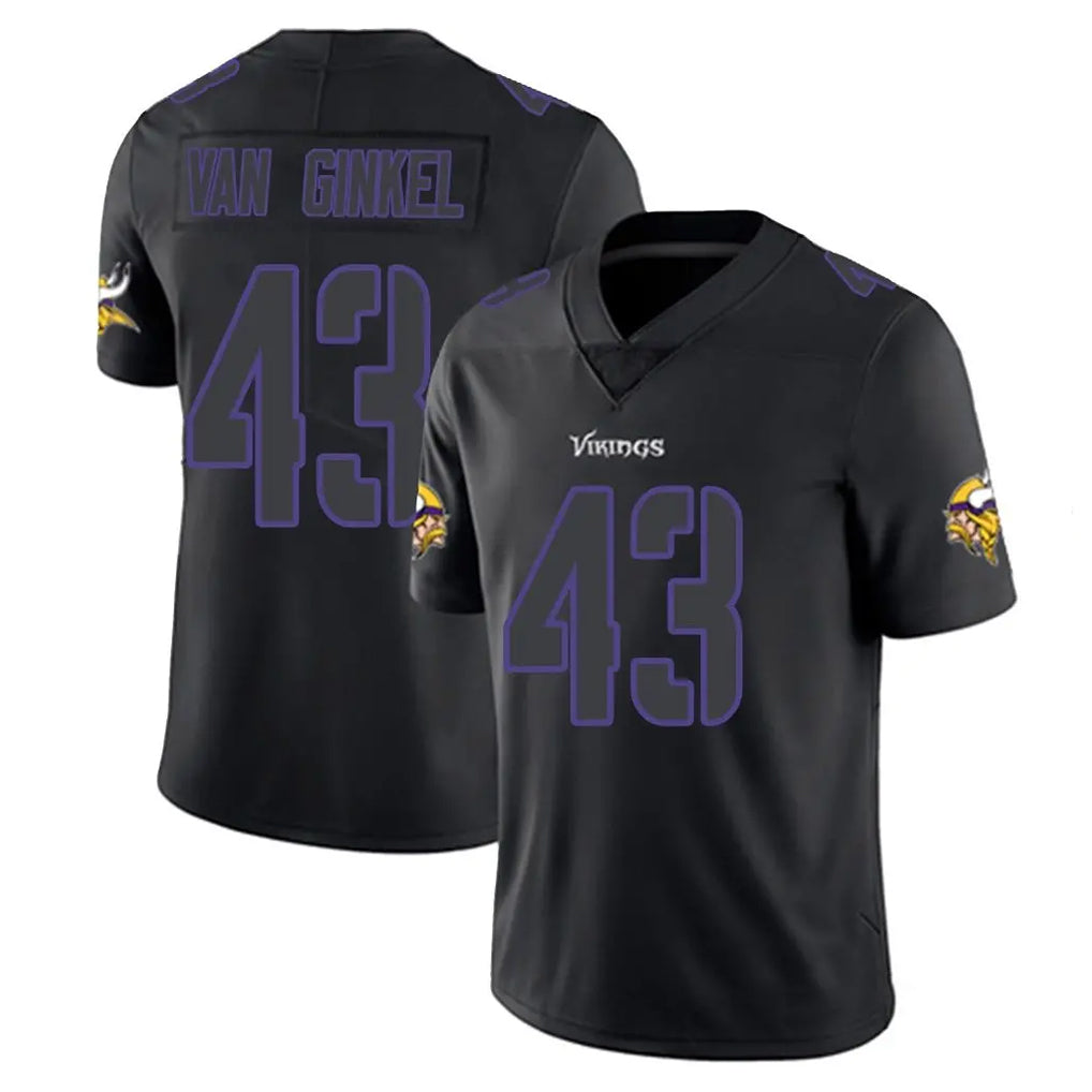 Blackjersey M.Vikings #43 Andrew Van Ginkel Player Black Impact LImited Home Game Stitched Jerseys