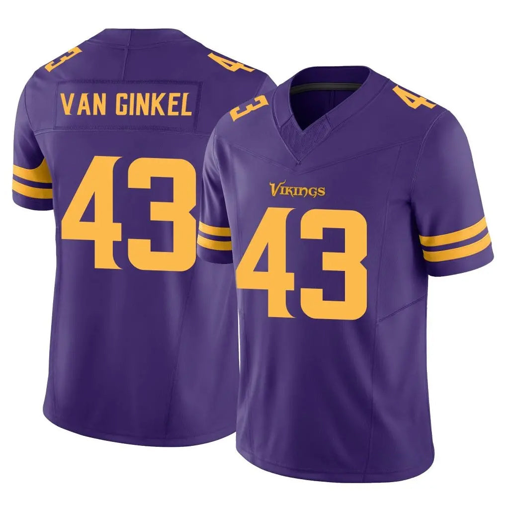 Blackjersey M.Vikings #43 Andrew Van Ginkel Player Purple Limited Alternate Vapor F.U.S.E. Home Game Stitched Jerseys
