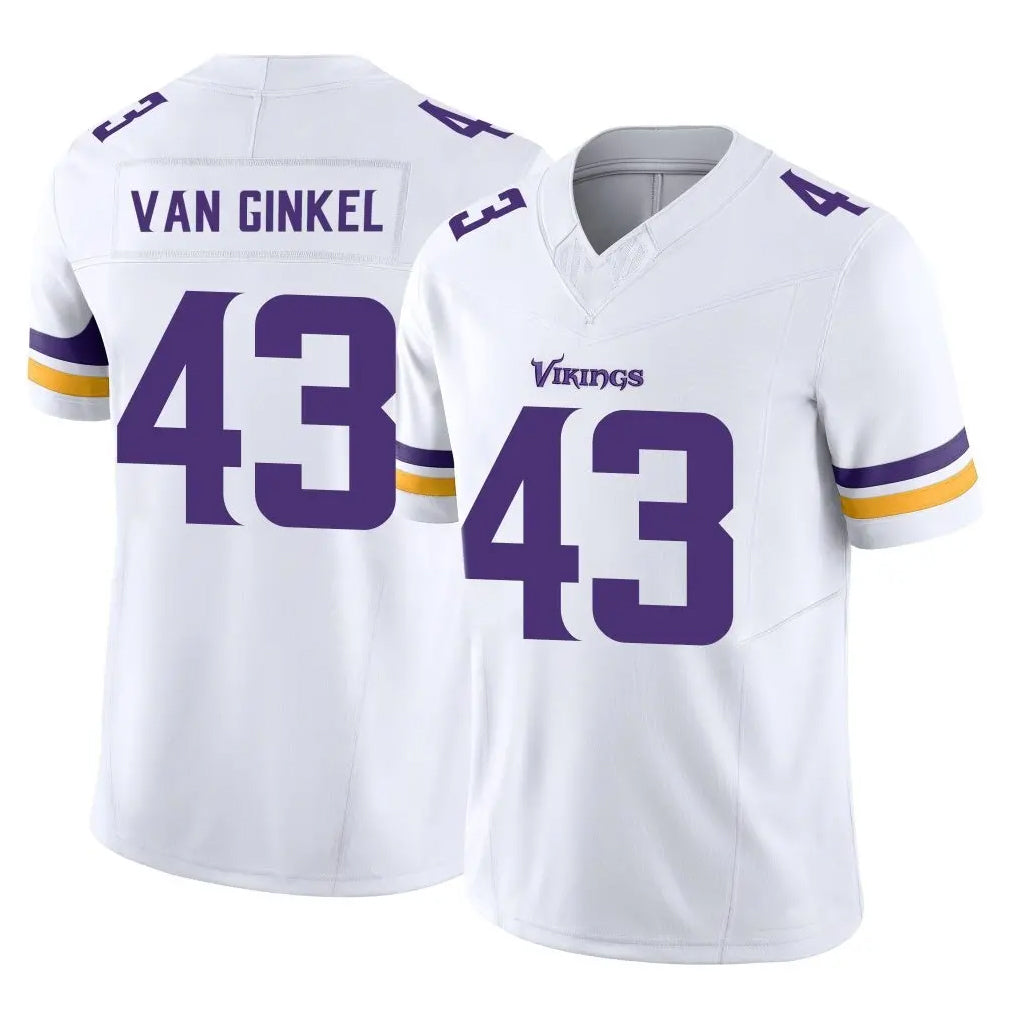 Blackjersey M.Vikings #43 Andrew Van Ginkel Player White Limited Vapor F.U.S.E. Home Game Stitched Jerseys