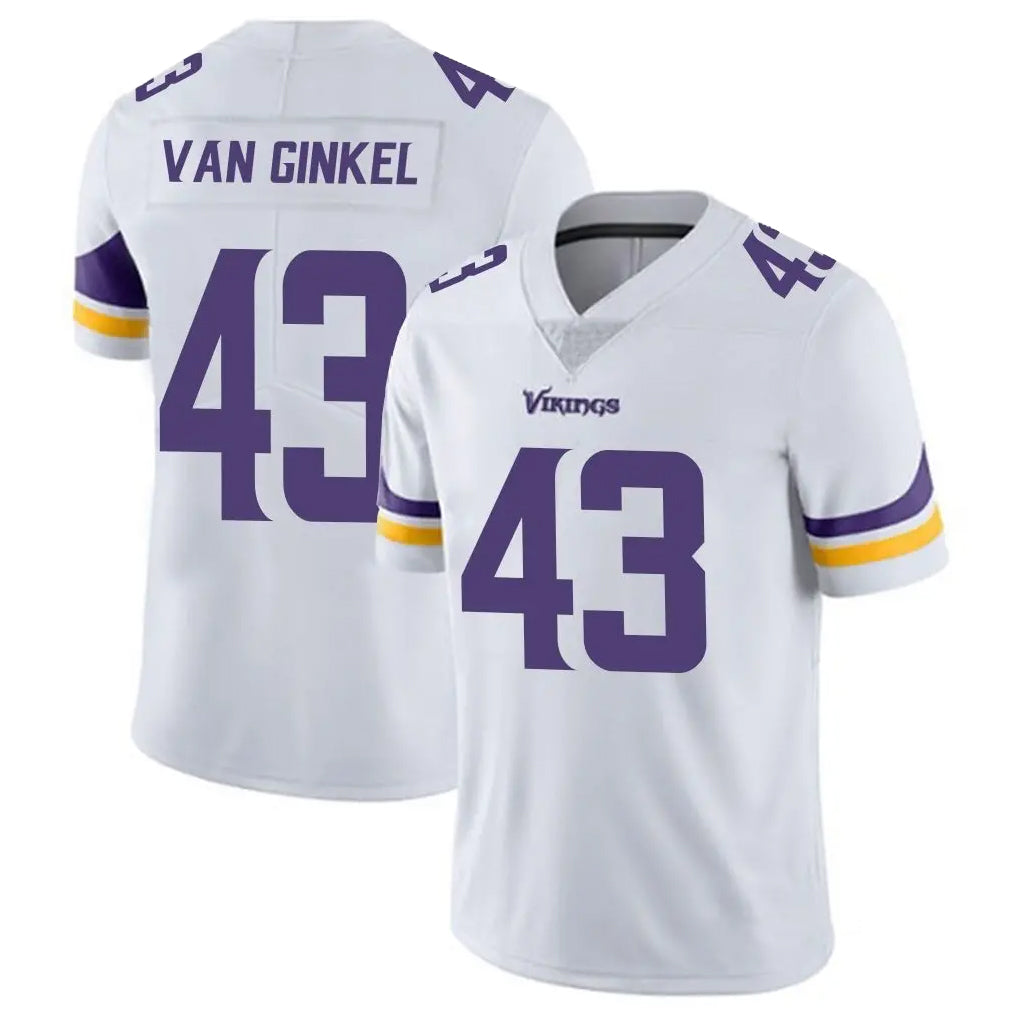 Blackjersey M.Vikings #43 Andrew Van Ginkel Player White Limited Vapor Untouchable Home Game Stitched Jerseys
