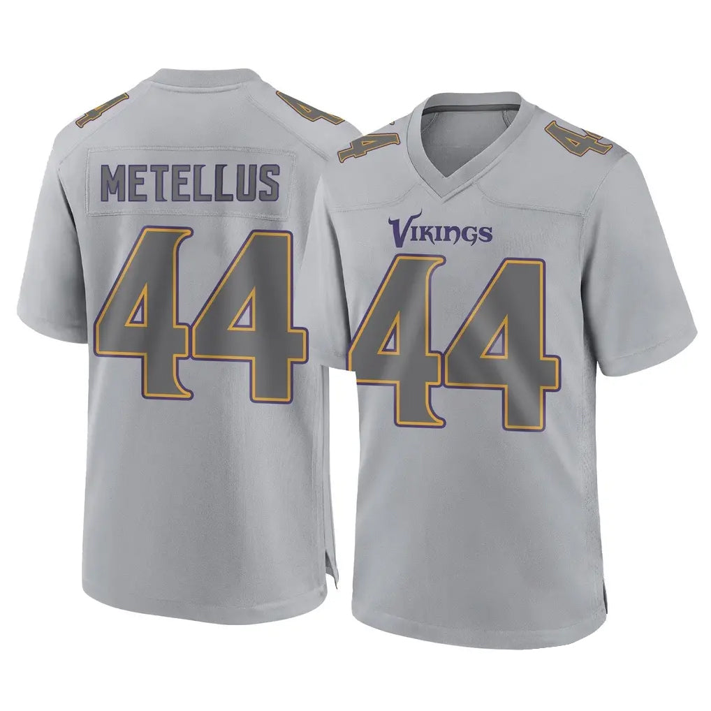 Blackjersey M.Vikings #44 Josh Metellus Player Gray Atmosphere Fashion Home Game Stitched Jerseys