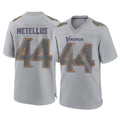 Blackjersey M.Vikings #44 Josh Metellus Player Gray Atmosphere Fashion Home Game Stitched Jerseys