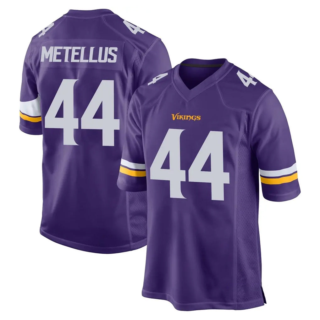 Blackjersey M.Vikings #44 Josh Metellus Player Purple Home Game Stitched Jerseys