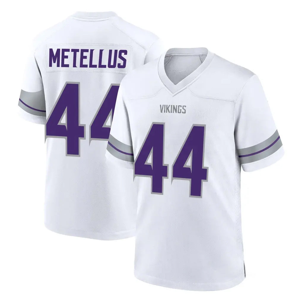 Blackjersey M.Vikings #44 Josh Metellus Player White Alternate Home Game Stitched Jerseys