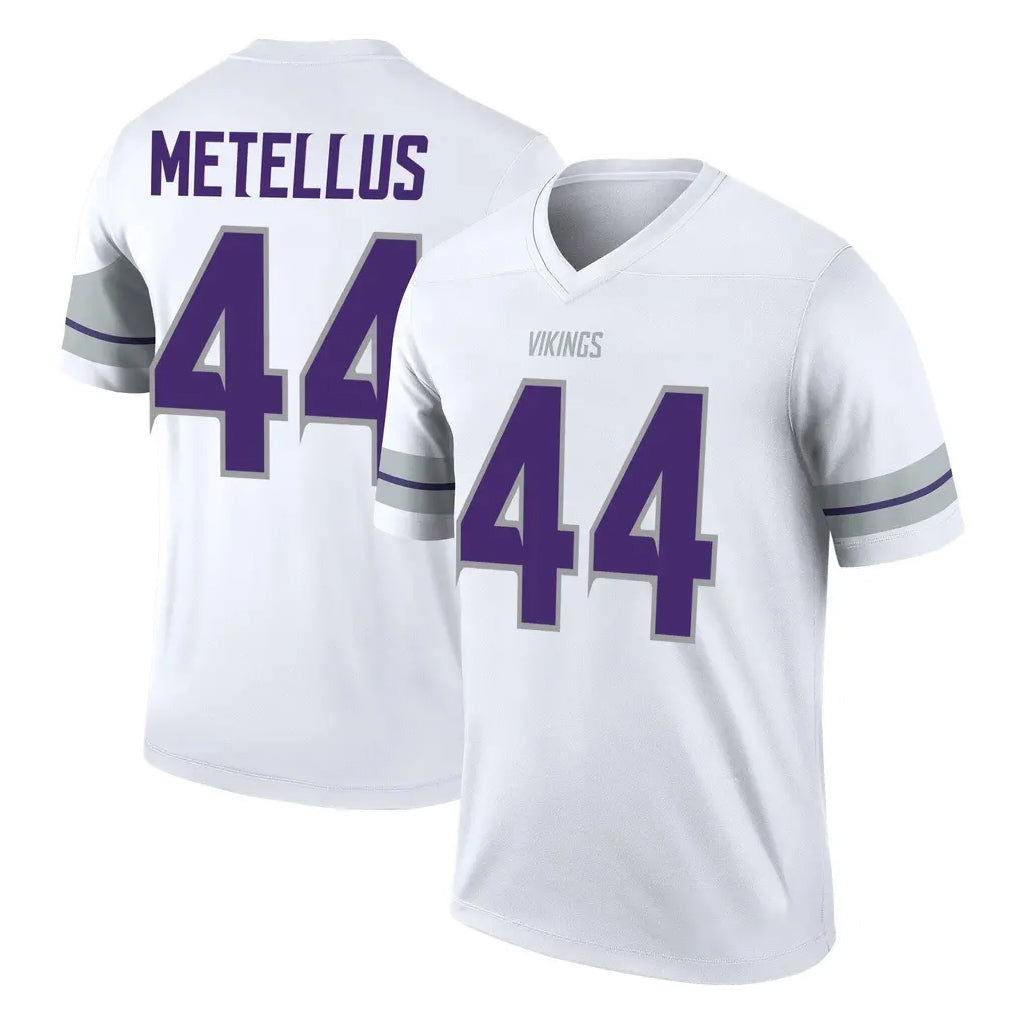 Blackjersey M.Vikings #44 Josh Metellus Player White Alternate Legend Home Game Stitched Jerseys