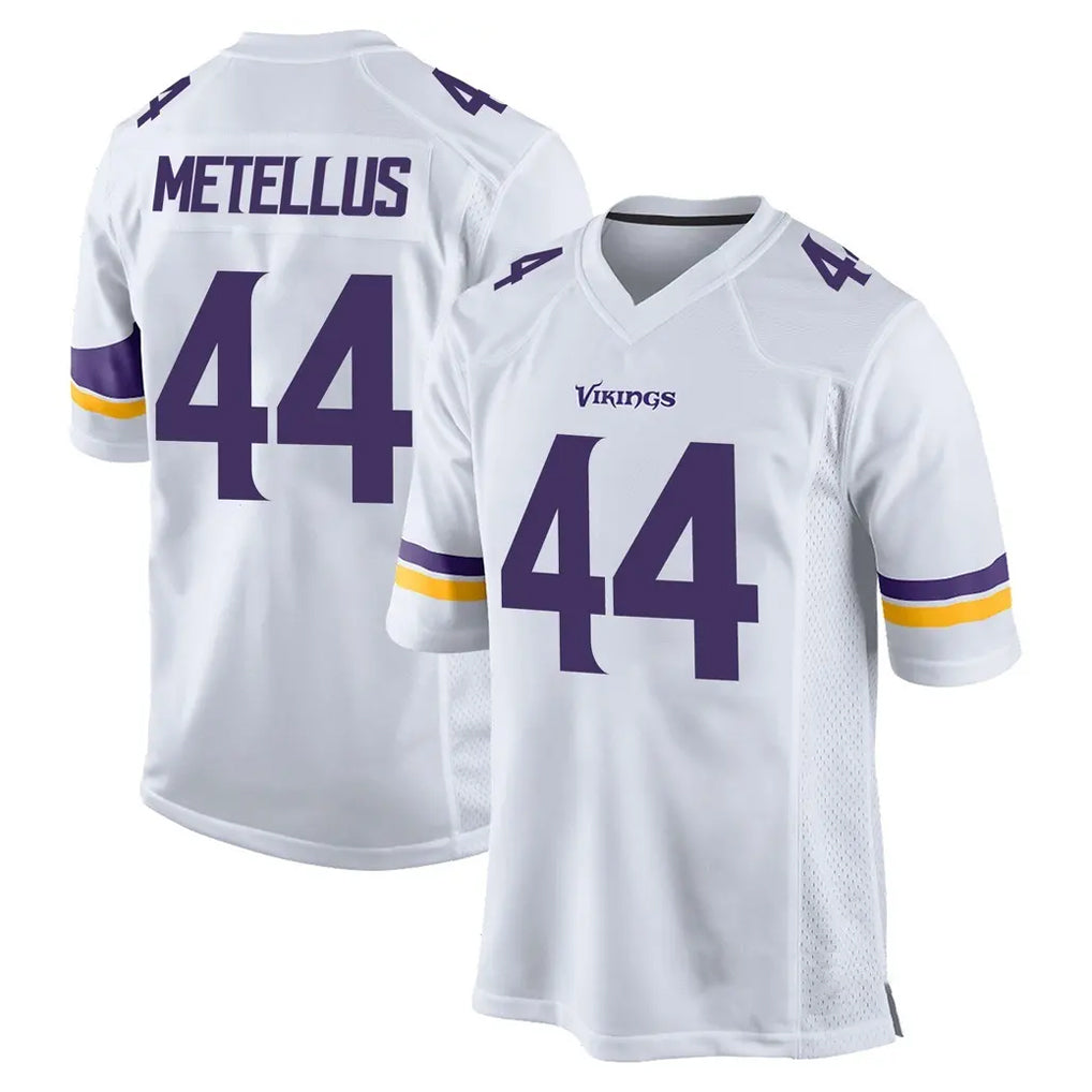 Blackjersey M.Vikings #44 Josh Metellus Player White Home Game Stitched Jerseys