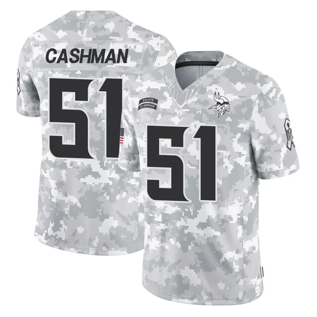 Blackjersey M.Vikings #51 Blake Cashman Player Arctic Camo Salute To Service Limited Game Stitched Jerseys