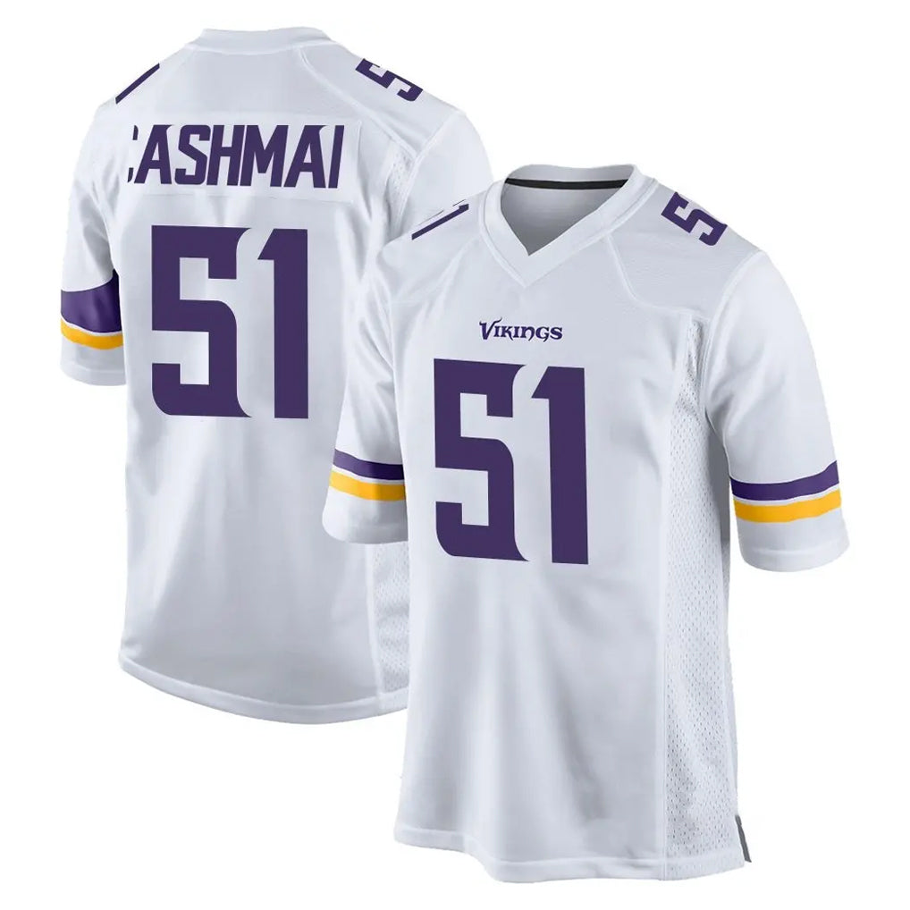 Blackjersey M.Vikings #51 Blake Cashman Player White Home Game Stitched Jerseys