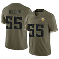Blackjersey M.Vikings #55 Eric Wilson Player Olive Salute To Service Limited Stitched Jerseys