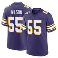 Blackjersey M.Vikings #55 Eric Wilson Player Purple Classic Home Game Stitched Jerseys