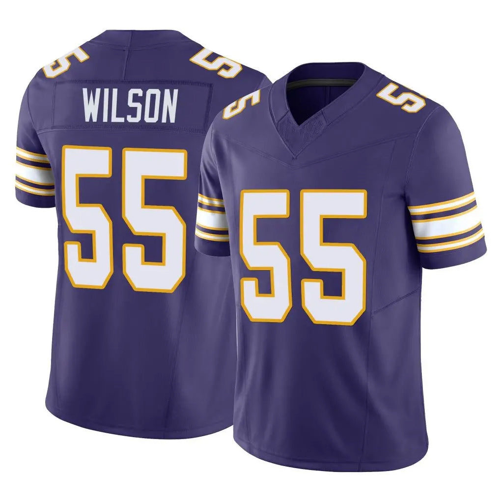 Blackjersey M.Vikings #55 Eric Wilson Player Purple Limited Classic Vapor F.U.S.E. Home Game Stitched Jerseys