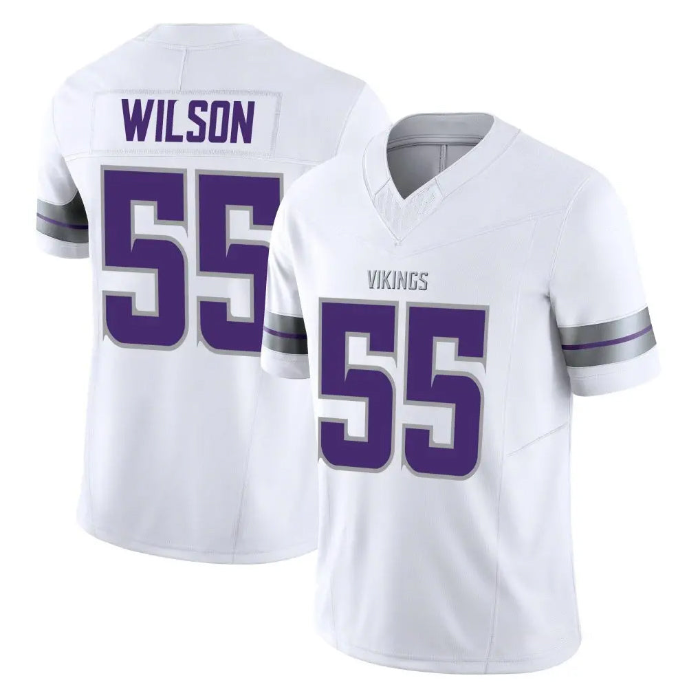 Blackjersey M.Vikings #55 Eric Wilson Player White Limited Alternate Vapor F.U.S.E. Home Game Stitched Jerseys