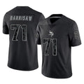 Blackjersey M.Vikings #71 Christian Darrisaw Player Black Reflective LImited Home Game Stitched Jerseys