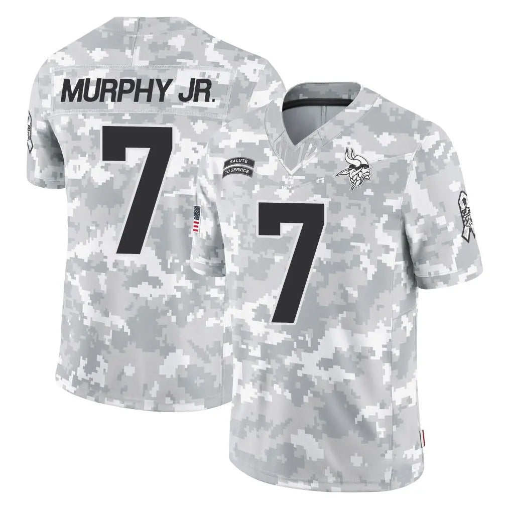 Blackjersey M.Vikings #7 Byron Murphy Jr. Player Arctic Camo Salute To Service Limited Game Stitched Jerseys