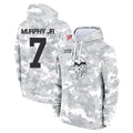 Blackjersey M.Vikings #7 Byron Murphy Jr. Player Arctic Camo Salute to Service Pullover Hoodies Limited Game Stitched Jerseys
