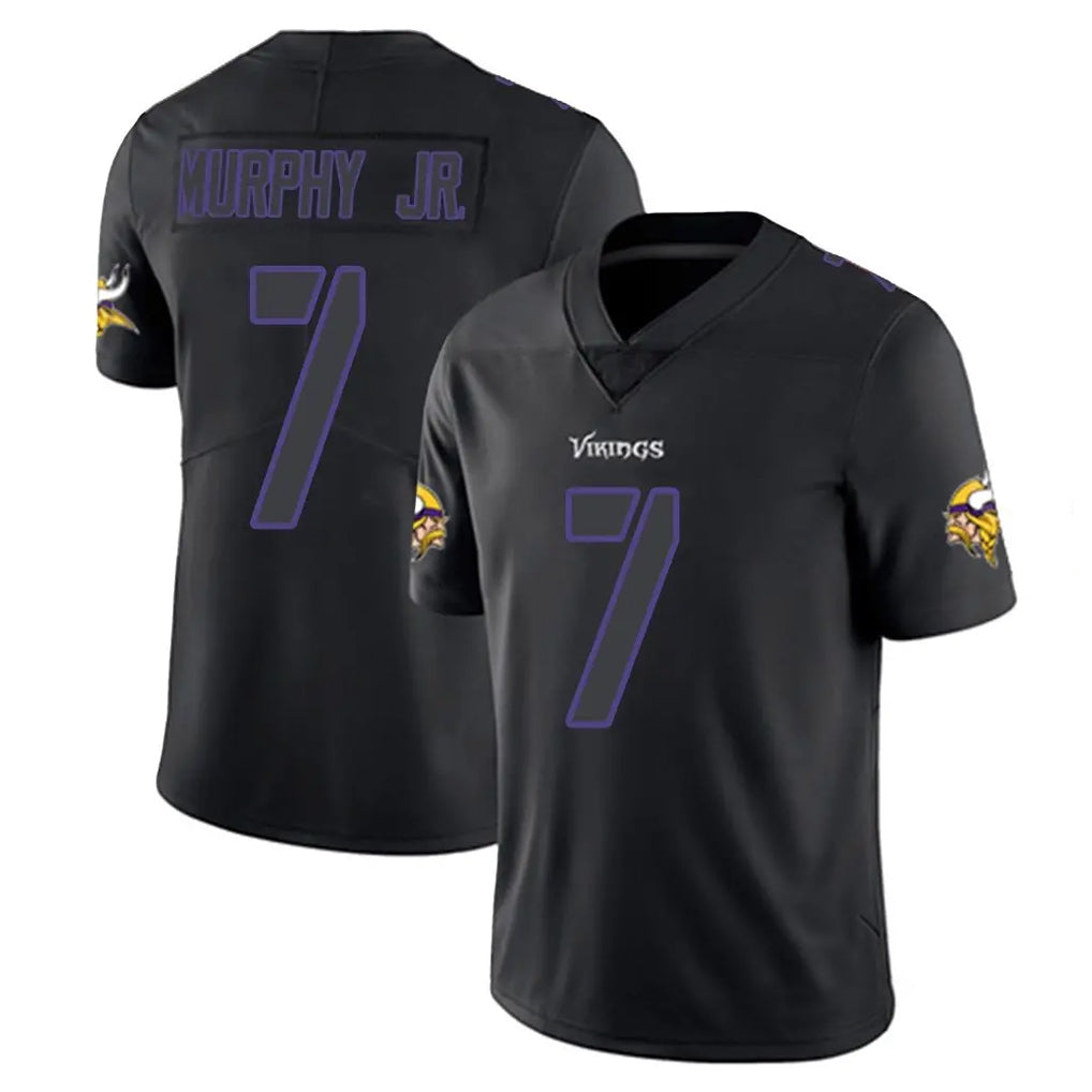Blackjersey M.Vikings #7 Byron Murphy Jr. Player Black Impact LImited Home Game Stitched Jerseys