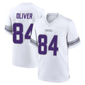 Blackjersey M.Vikings #84 Josh Oliver Player White Alternate Home Game Stitched Jerseys