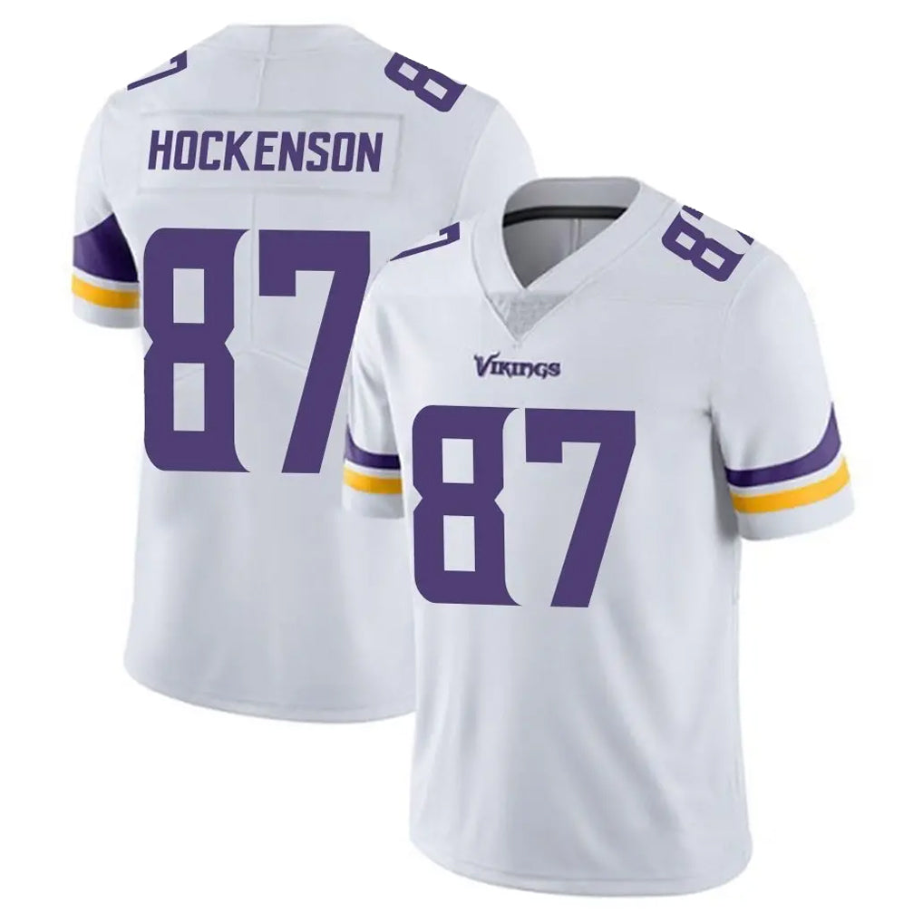 Blackjersey M.Vikings #87 T.J. Hockenson Player White Limited Vapor Untouchable Home Game Stitched Jerseys