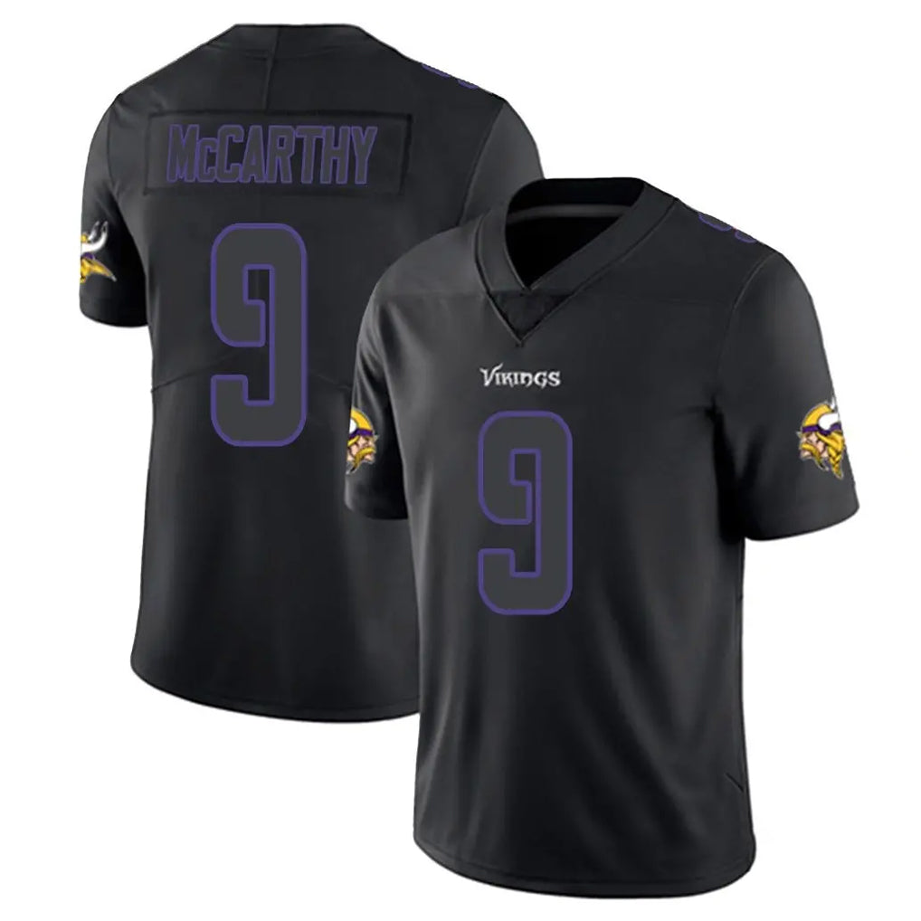 Blackjersey M.Vikings #9 J.J. McCarthy Player Black Impact LImited Home Game Stitched Jerseys