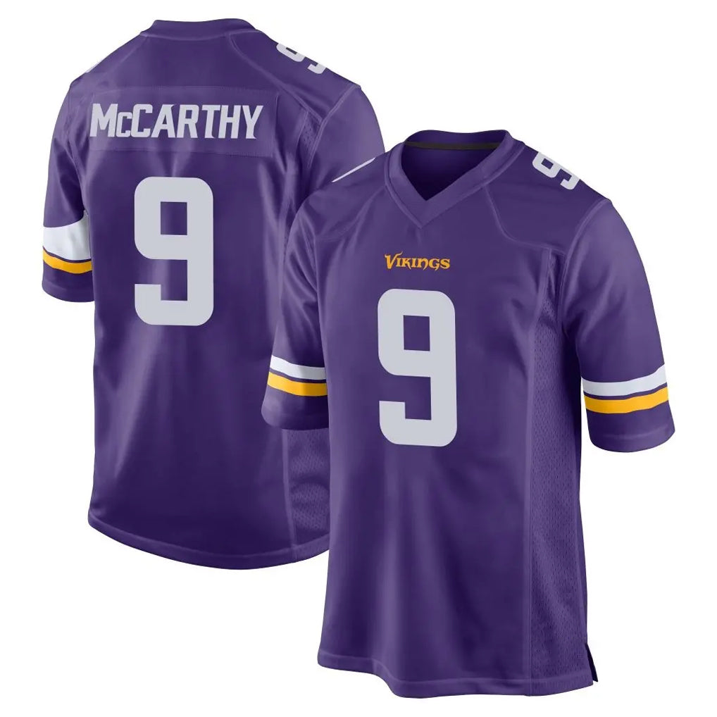 Blackjersey M.Vikings #9 J.J. McCarthy Player Purple Home Game Stitched Jerseys