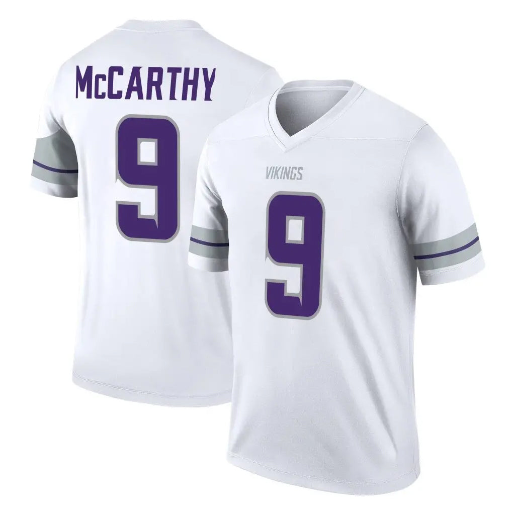 Blackjersey M.Vikings #9 J.J. McCarthy Player White Alternate Legend Home Game Stitched Jerseys